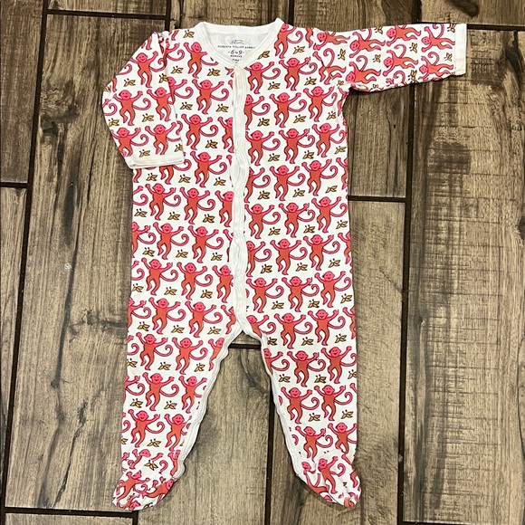 Roberta Roller Rabbit Other - Roberta Roller Rabbit White Footed One-Piece with Pink Monkey Print
